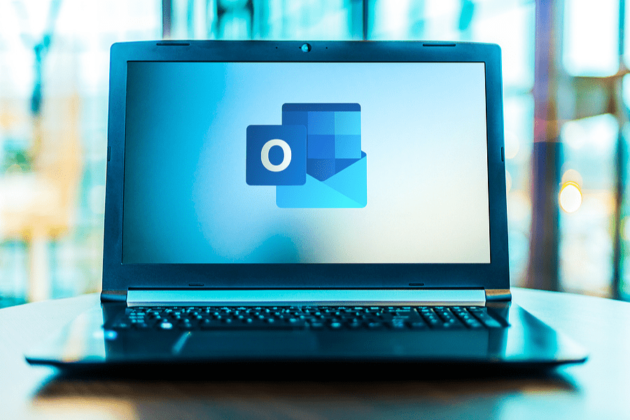 Microsoft Outlook logo on computer screen. M-Files Outlook Integration
